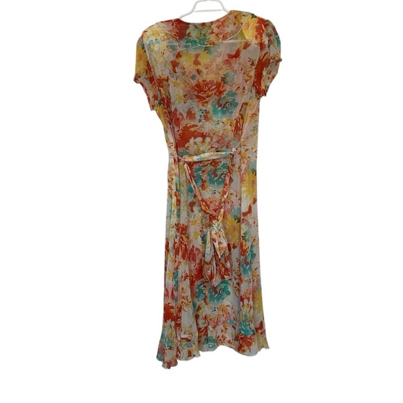 Vintage 90s-Y2K JBS Floral Flutter Midi Dress Size 12 Romantic Feminine Cottage - Picture 2 of 8